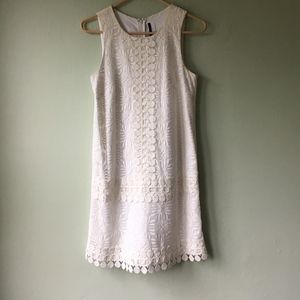 Kensie Embroidered Overlay Mini Dress